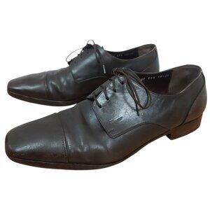 VTG Salvatore Ferragamo Men Lace-up Dress Shoes Size 10.5 Brown Leather Oxford